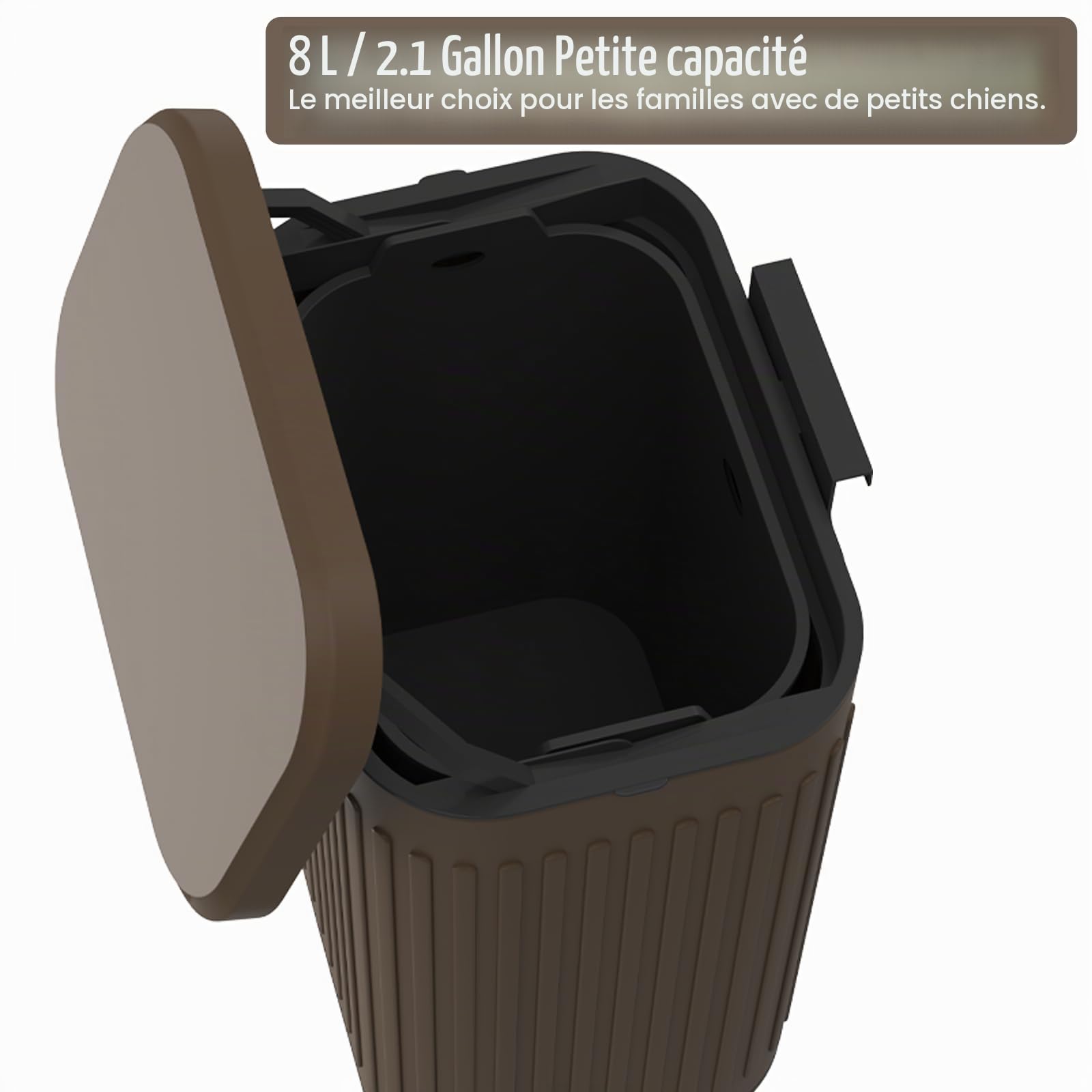 PAWZIDEA Poubelle à déjections canines à fixation murale extérieure, poubelle à déjections canines avec couvercle, à suspendre sur une clôture, des ordures, à l'extérieur, en métal, petite poubelle
