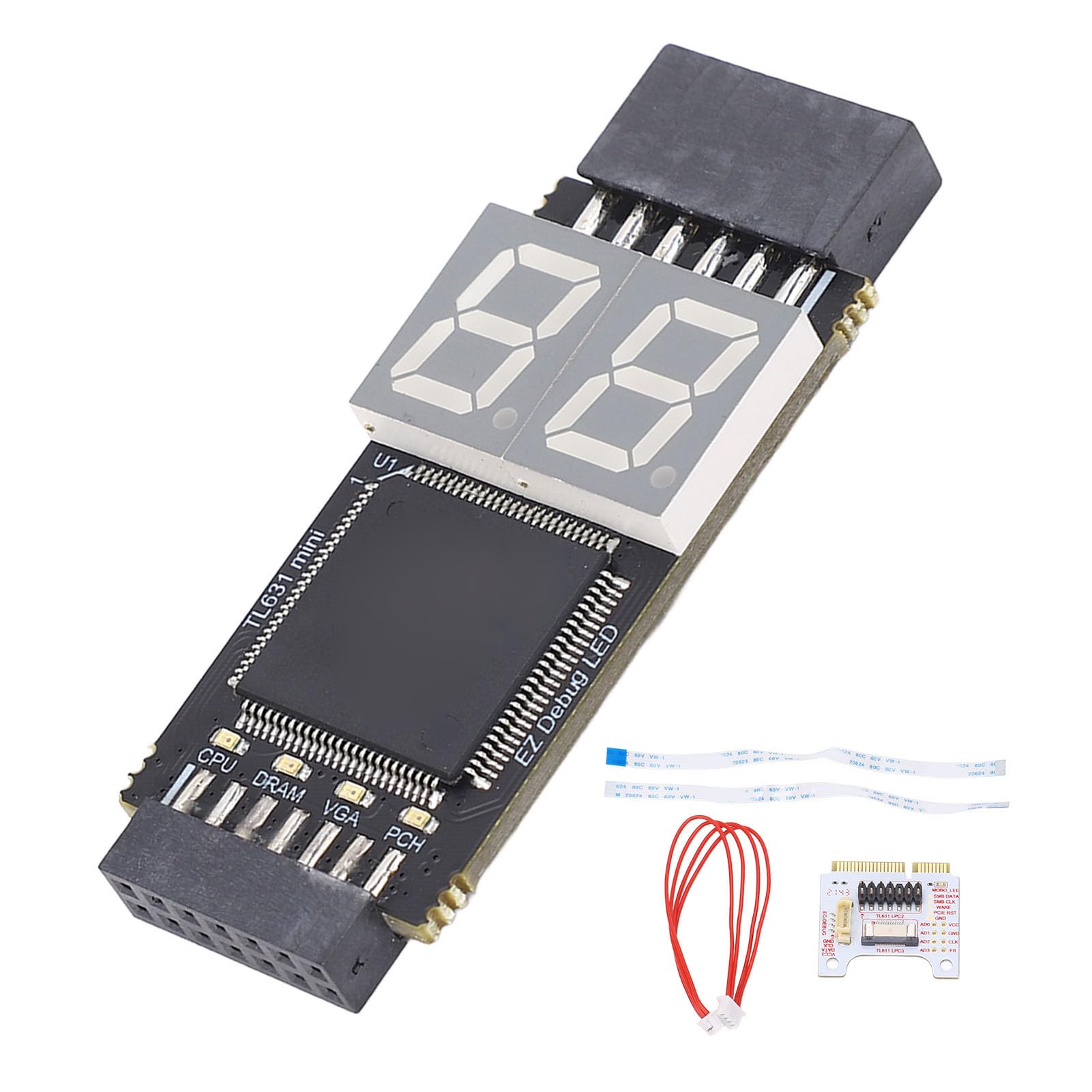 Fabater Karta Adaptera Diagnostycznego Laptopa PCIE LPC TL631 Zestaw Analizatora Płyty Głównej, Narzędzie do Debugowania o Wysokiej Szybkości Rozpoznawania dla COM DEBUG UART1 JDP ze Wskaźnikiem LED