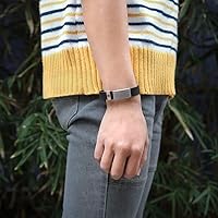 Vista 4 de Pulsera de alerta médica de silicona y etiqueta de identificación de acero inoxidable, pulsera médica de salud de emergencia para mujeres y hombres