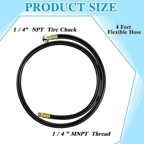 Miniatura 2 de LEIFIDE Kit de reparación de tanque de aire de 2 piezas, kit de montaje de manguera de tanque de aire de 4 pies, piezas de transporte portátiles