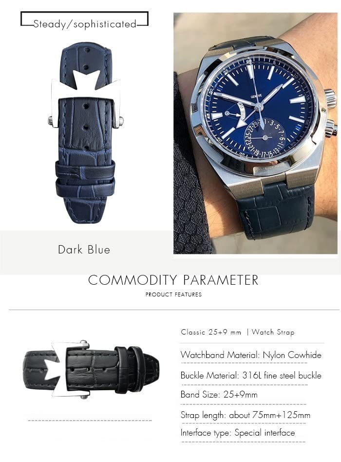 Bracelet de montre cuir véritable convexe résoud le jeu à l'entrecorne