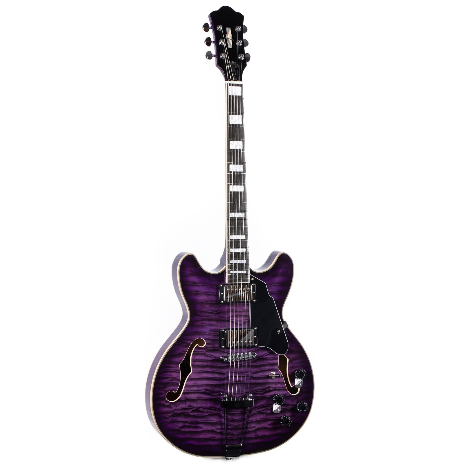 Gitara Elektryczna Instrumenty Muzyczne Profesjonalna Praworęczna 6 Strunowa Gitara Elektryczna Typu Semi Hollow Body Cienka Łukowata Górna Trwała(Type 2)