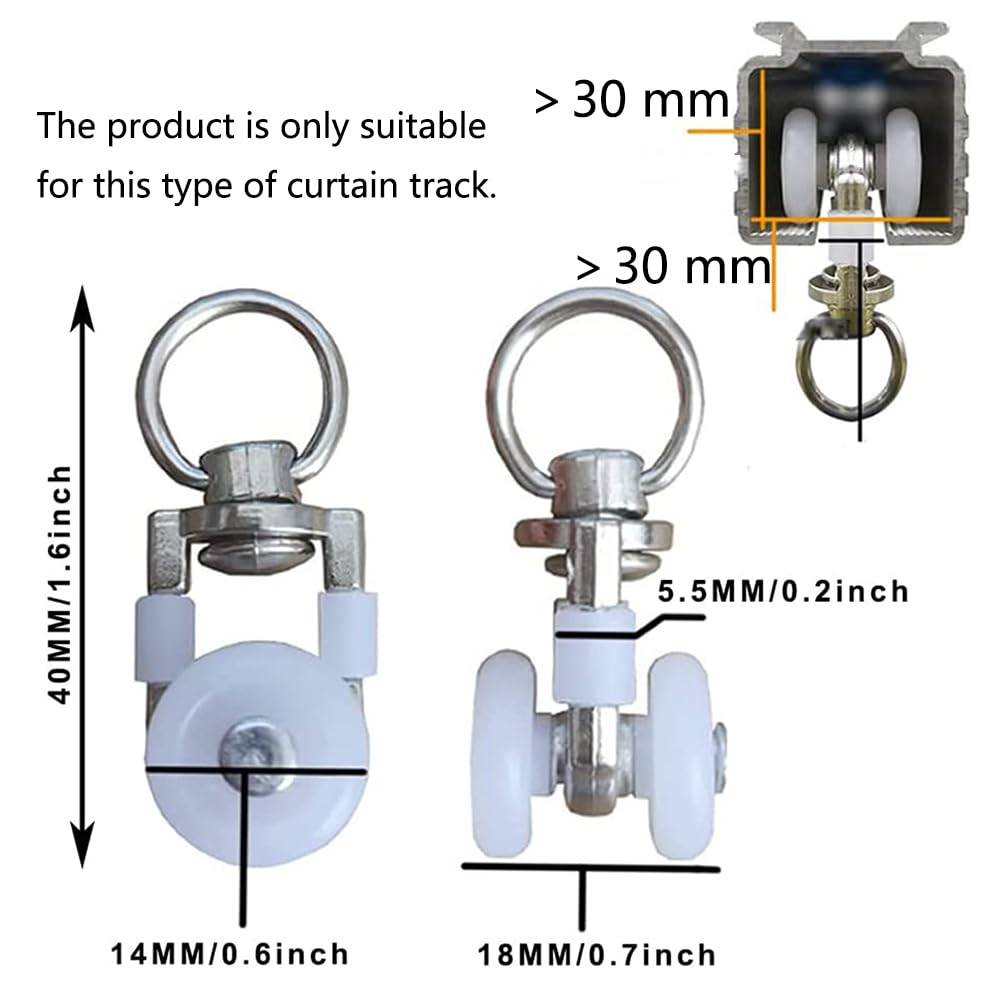 30 Pezzi Rulli Per Binario Tenda - Guide Scorrevoli Per Tende, Plastica E Acciaio - Foto 11