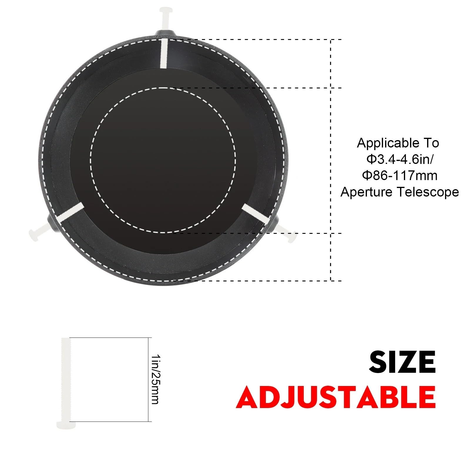 Foglio filtrante for osservazione solare Tappo regolabile in plastica