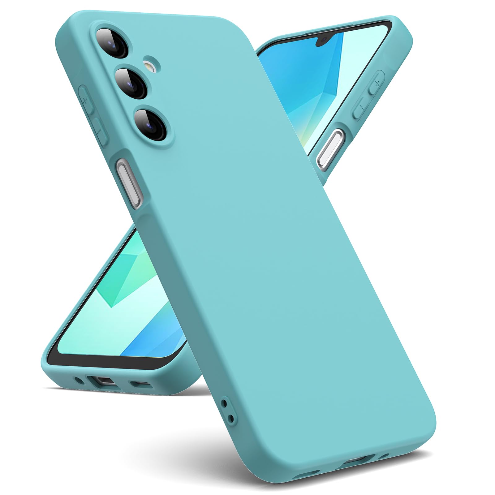 Oududianzi - Cover Compatibile con Samsung Galaxy A16 4G / 5G [Silicone Liquido] [Interno in Microfibra] Gomma Gel di Silicone Liquida Antiurto Custodia Cover Samsung A16 - LightBlue