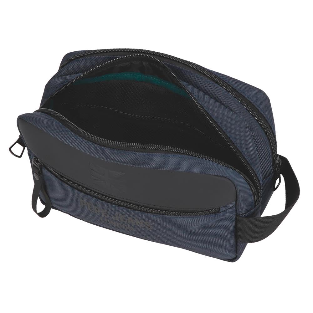 Pepe Jeans Bromley Kosmetyczka Dwukomorowa Możliwość dostosowania Niebieski 26x16x12 cms Poliester by Joumma Bags, Niebieski, Talla única, regulowana kosmetyczka dwukomorowa