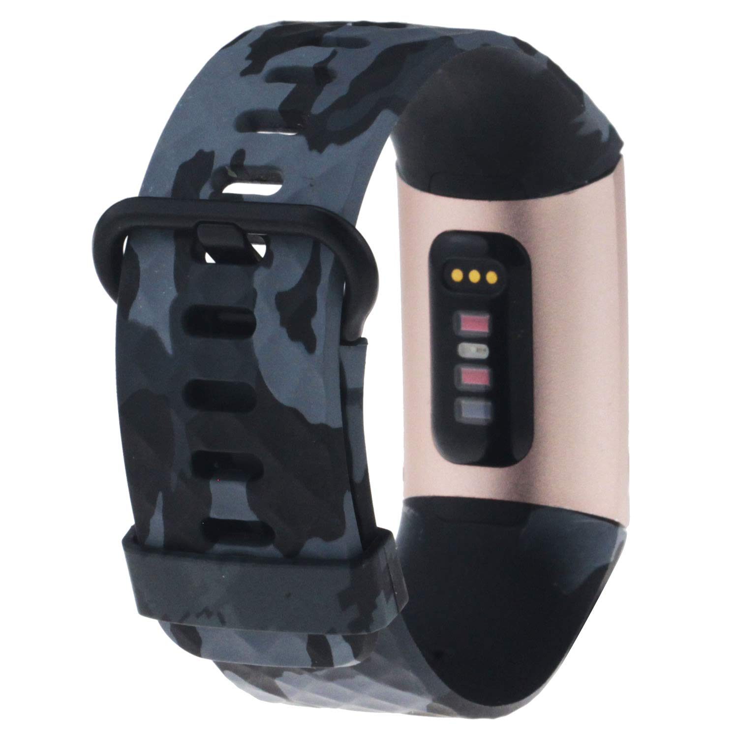 RuenTech Compatible with Fitbit Charge Bands Silicone Waterproof Pattern  Printed Watch Band Wrist Band Replacement for Charge 4&Charge (Camo Gray)