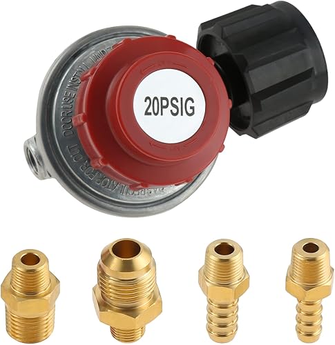 SURIEEN Kit de válvula reguladora de propano de alta presión ajustable de 0 a 20 PSI kit de válvula reguladora QCC1Type1 con conector macho NPT de