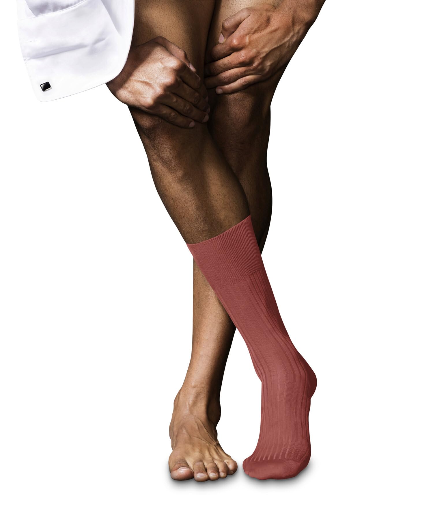 FALKE Men's No. 10 M So Fil D'Écosse Cotton Plain 1 Pair Socks, Red Lobster 8862, 5.5-6.5