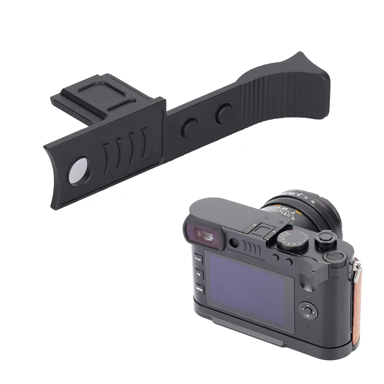 Poignée de pouce en métal pour Leica Q3 Q2, repose-pouce vers le haut avec capuchon de protection pour appareil photo Leica Q3/Q2, meilleur équilibre et prise en main sûre confortable (noir)