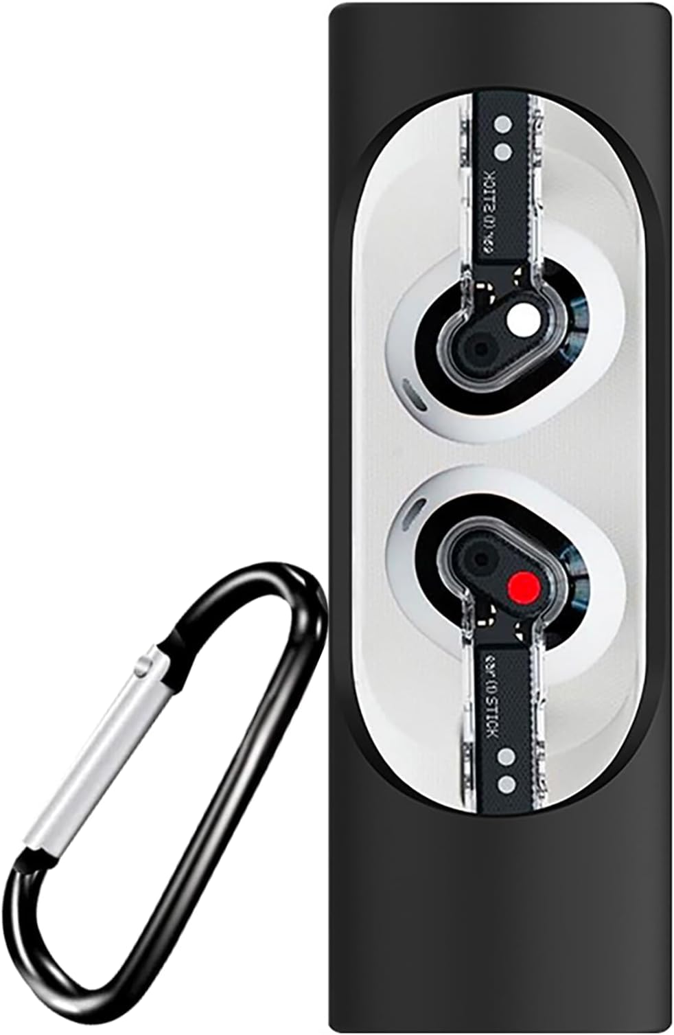 USTIYA Case for Nothing Ear Stick Protective Silicone Case with Keychain Cover (Black)