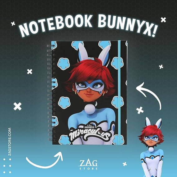 ZAG STORE - Miraculous Ladybug - Super Heroes Notebook Bunnyx A5