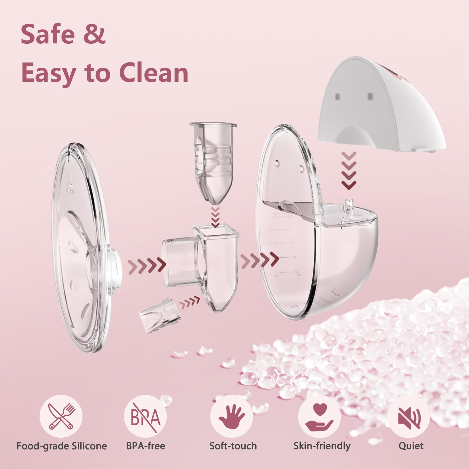 Wearable Electric Breast Pump, Hands-Free Breastfeeding Pump with 4 Modes & 12 Levels, Anti-Backflow, LED Display, 10 Breastmilk Storage Bags