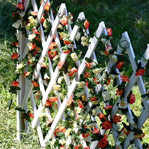 Only Art 5Pcs Hot Pink Silk Rose Vine Garland 41Ft Artificial Flowers For Mother's Day Home Wedding Party Special Event Decorations #TOP2