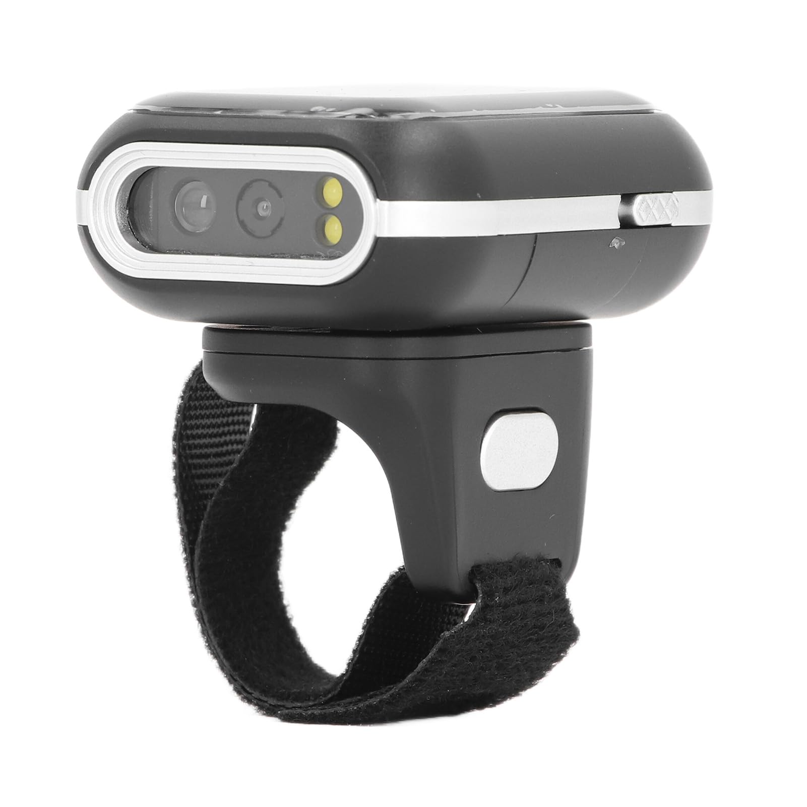 Wakects Escáner de Código de Barras de Anillo ABS Bluetooth Lector de Código de Barras 2D 500 MAh 120000 Almacenamiento Alcance de 15 M para Almacén Farmacia Minorista Logística Escaneo Portátil con