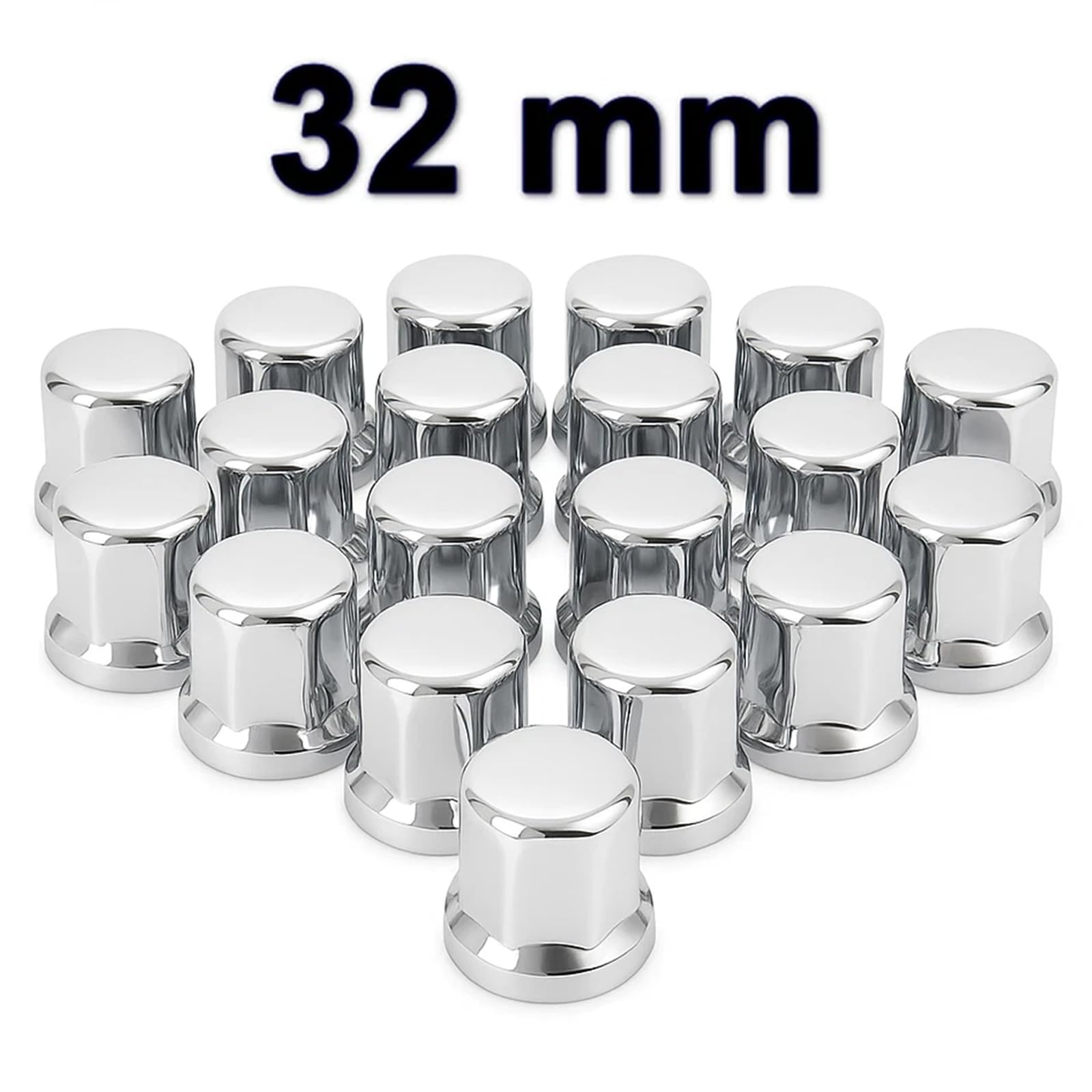80 tapas para tuercas de rueda, 32 mm, cromadas, para camiones, remolques, camiones, etc