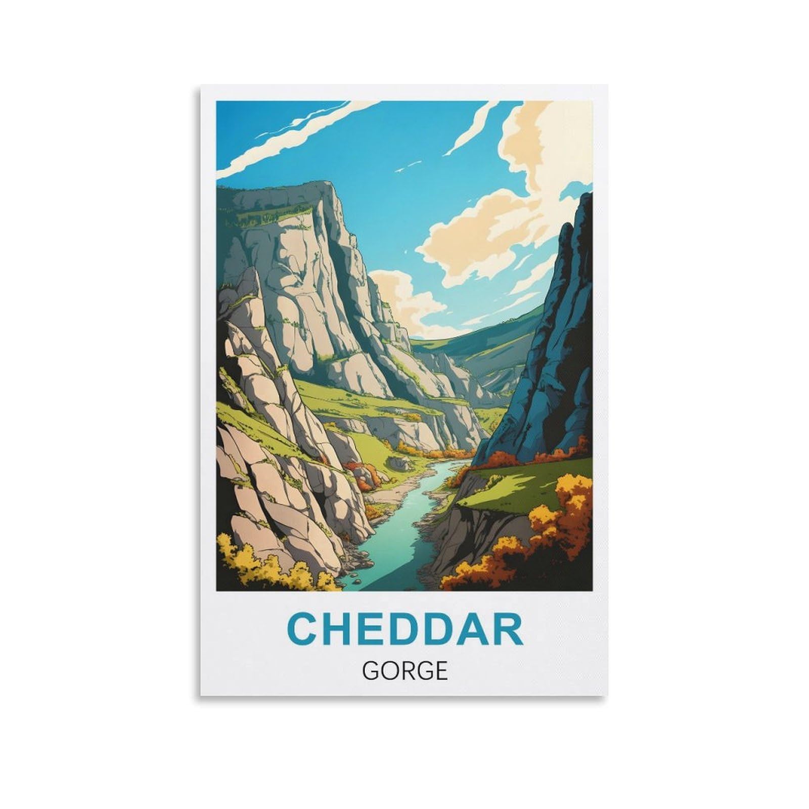 EZMLFA DIY Diamond Painting,Cheddar Gorge Somerset 5D Diamond Art DIY Cross Stitch Crystal Rhinestone Embroidery Pictures Craft for Home Wall 40x40cm