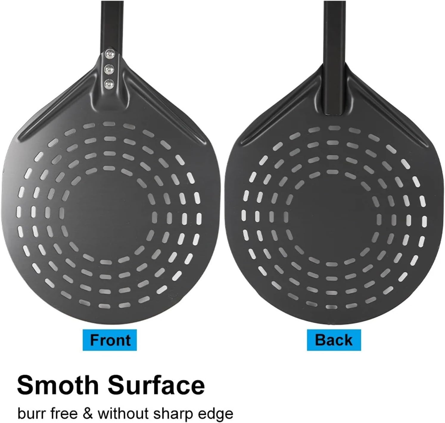 12 Inch Arc Pizza Peel Round Shovel Wood Handle Aluminum Alloy Hard Coating Paddle For Dome & ArcOven