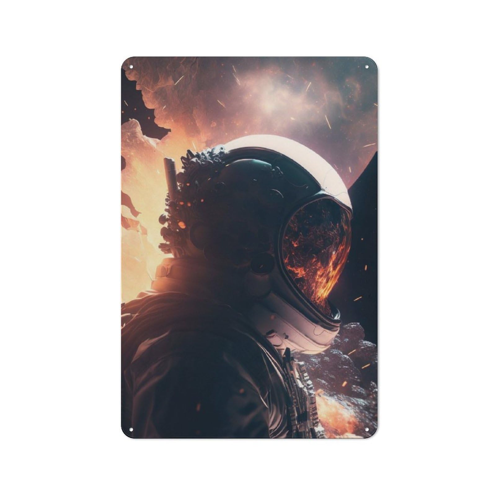 30x20cm Retro Metal Sign with The Last Astronaut for Café Or Restaurant, for Collectors Decorating Cafés And Restaurants