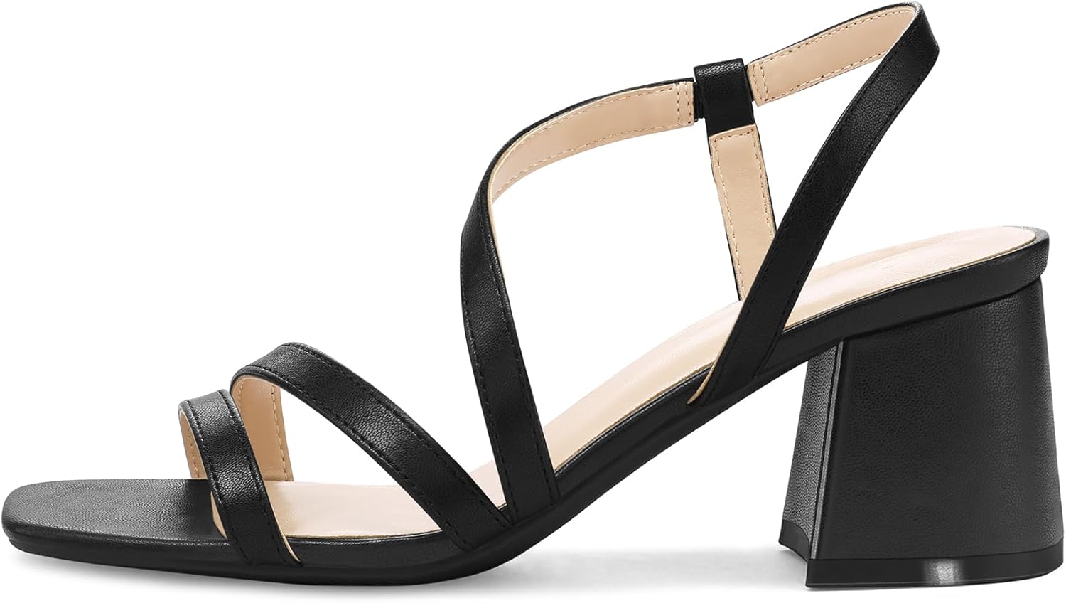 mysoft Women's Strappy Chunky Block Low Heel Sandals 3 Inch Open Toe Heels Dress Shoes - Image 2