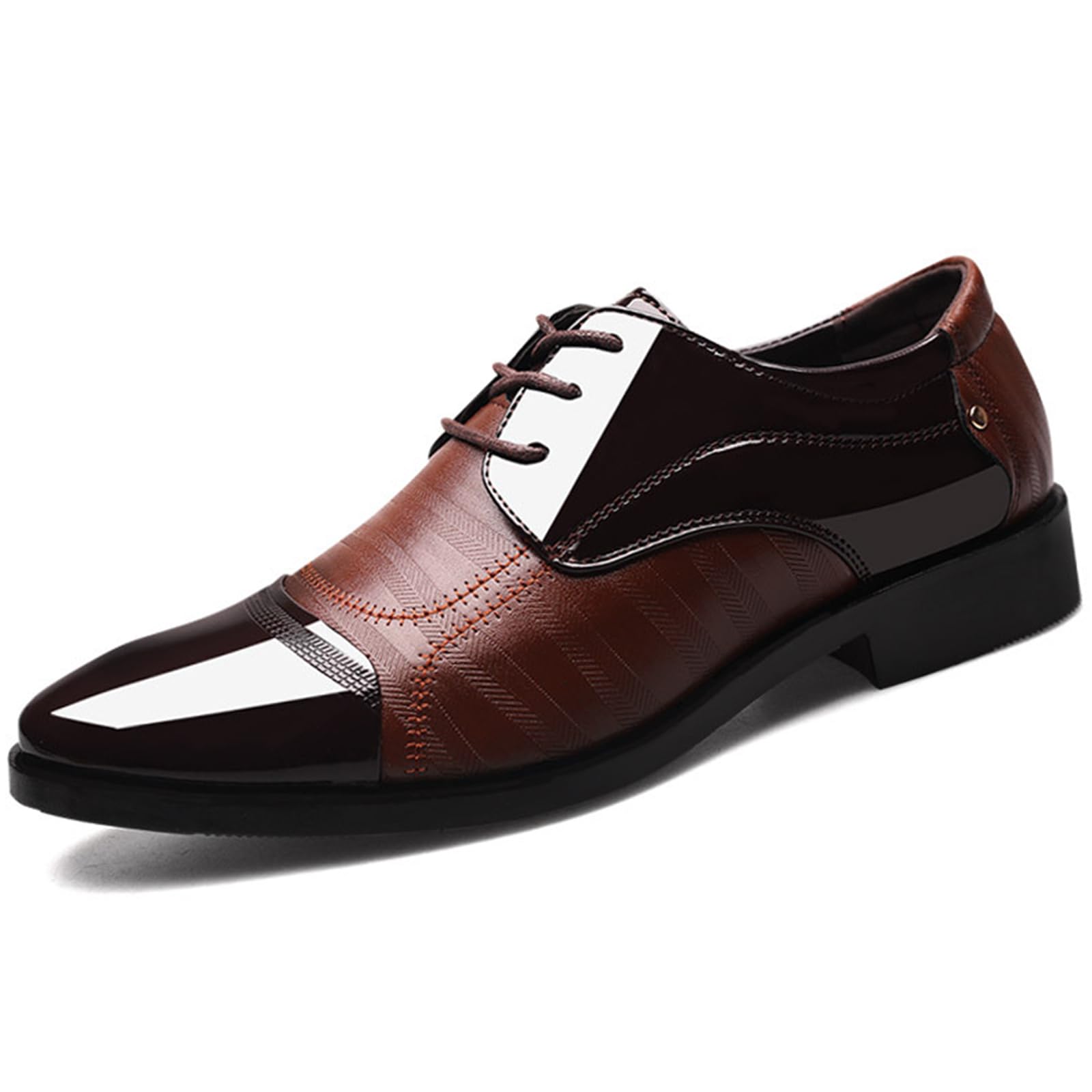 Scarpe Eleganti da Uomo Stringate A Punta Scarpe Oxford | in pelle PU antiscivolo Casual Festa Business formali Ufficio Matrimonio