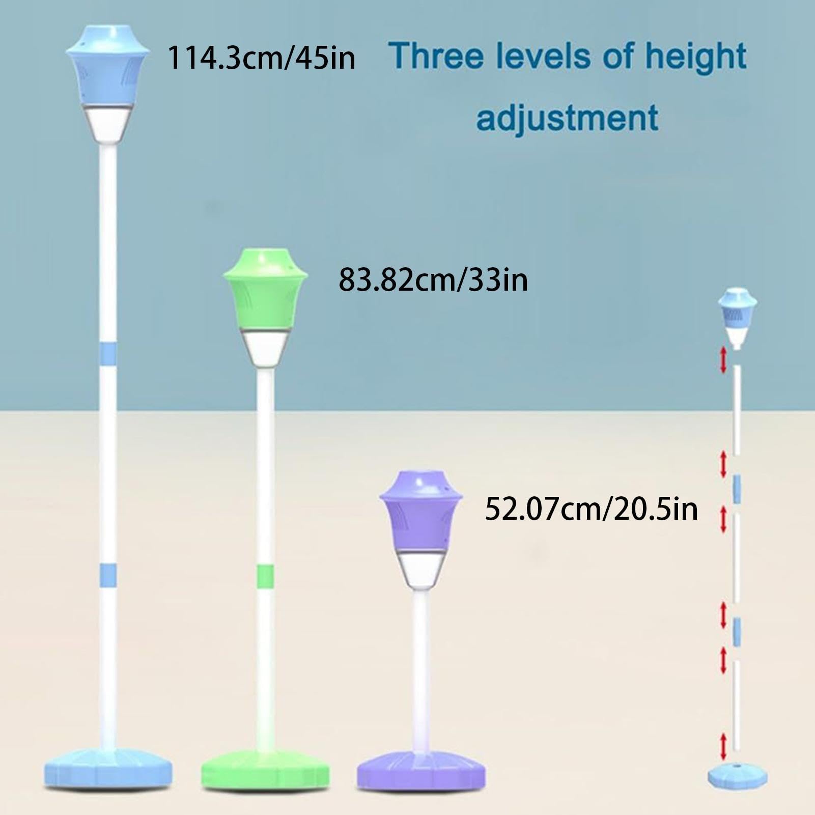 Standing Bubble Machine, Bubble Maker Stand with LED Lights, Automatic Bubbles Torch Garden Lamp, Road Lamp Shape Bubbles Blower, for Birthday Party, Backyard, Lawn, Park(Red) — view 2
