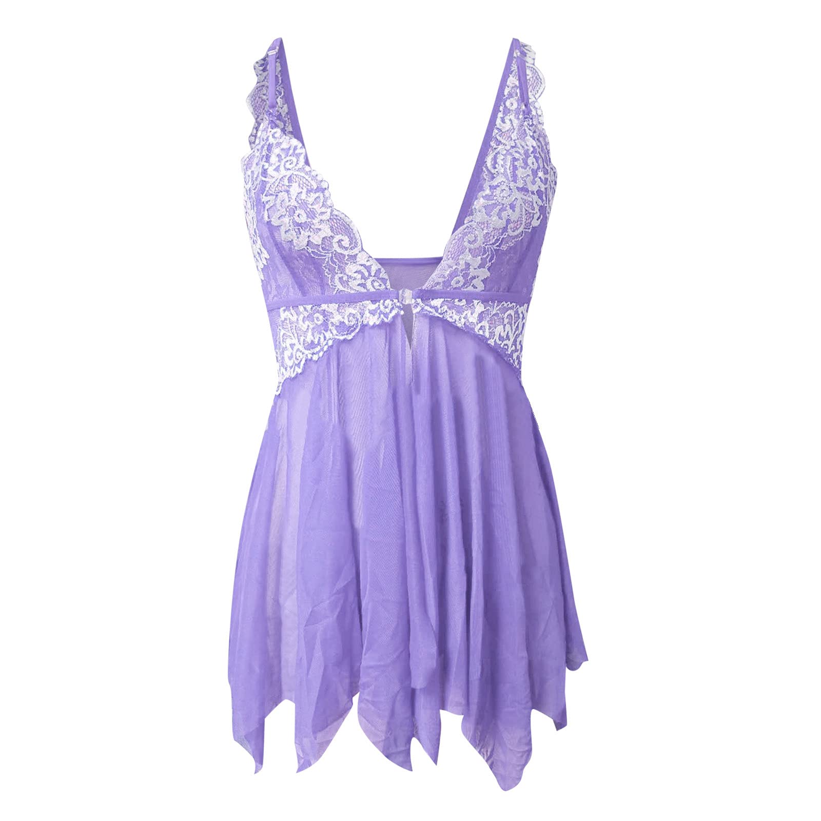 YZCIS Damska bielizna typu babydoll koszulka nocna bielizna z klatką piersiową Babydoll siateczkowa bielizna nocna Plus rozmiar bielizna nocna Babydoll satynowa koszula nocna miękka domowa nowa piżama