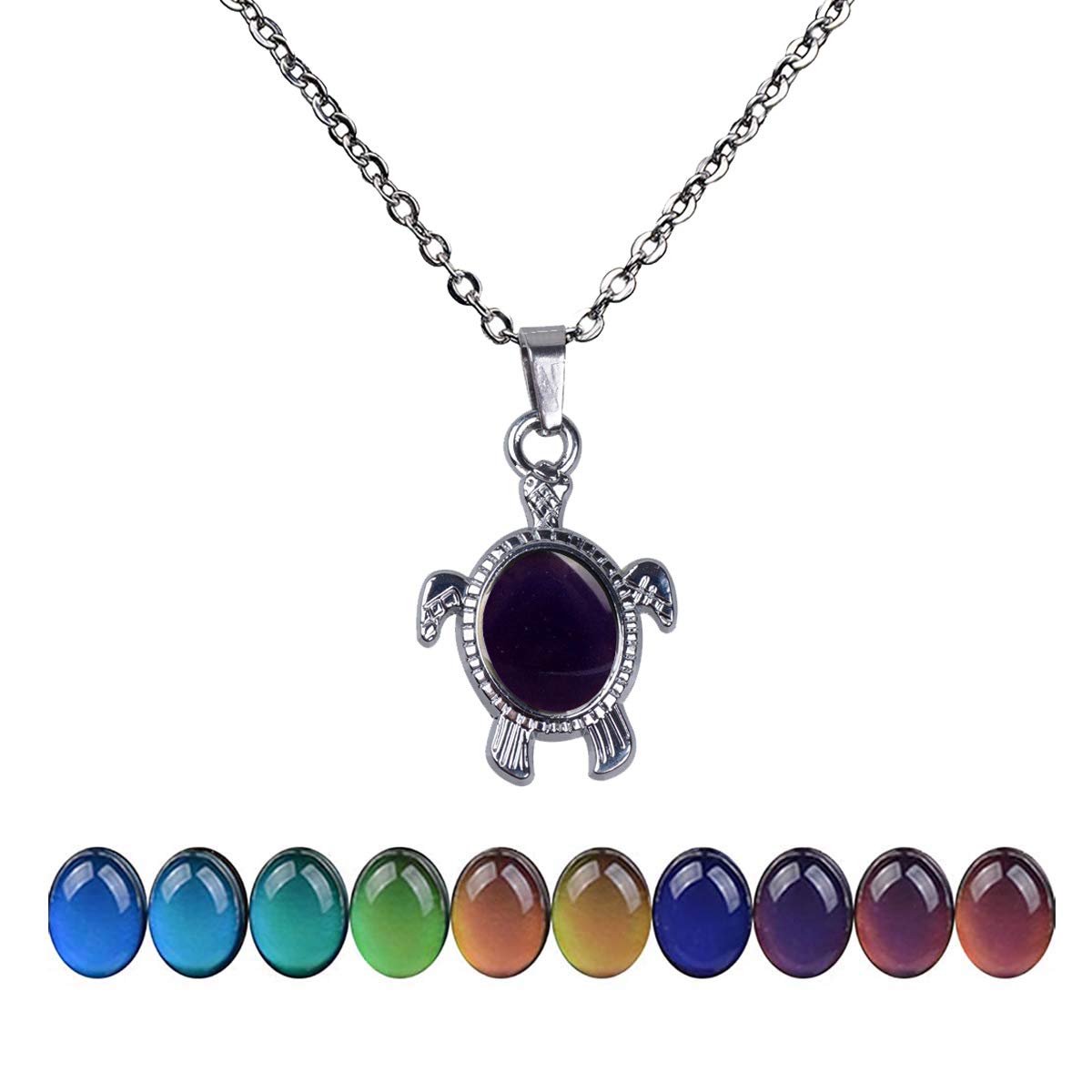 Phoenix AngelaCharm Personalized Temperature Sensing Color Changing Pendant Necklace Assorted Styles Unisex Best Gifts Stainless Steel Chain Jewelry