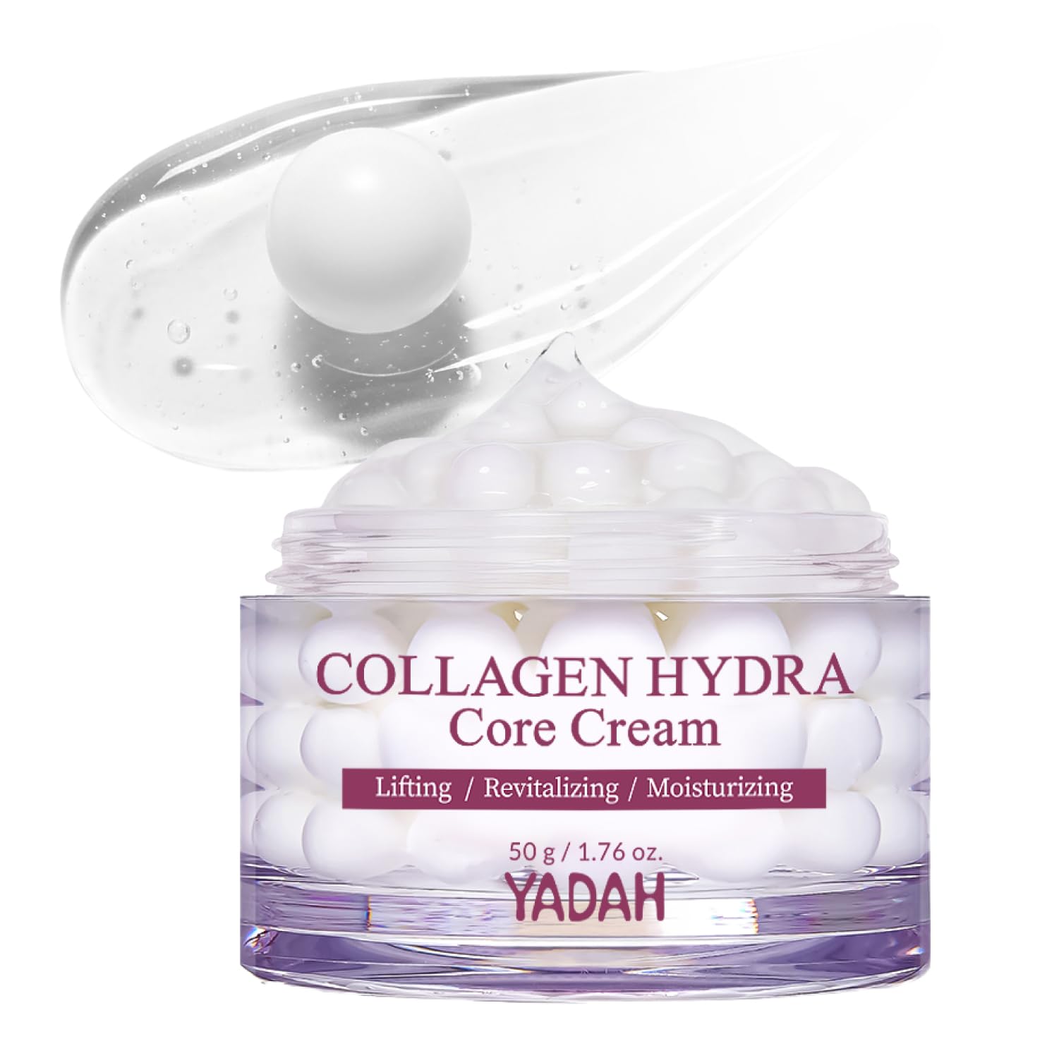 YADAH Collagen Hydra Core Cream - Barrier Repair Moisturizer with 10 Types of Hyaluronic Acids, 1000ppm Low Molecular Collagen (Capsule) & Creamide, Deep Hydration for Sensitive Skin, 1.76 oz