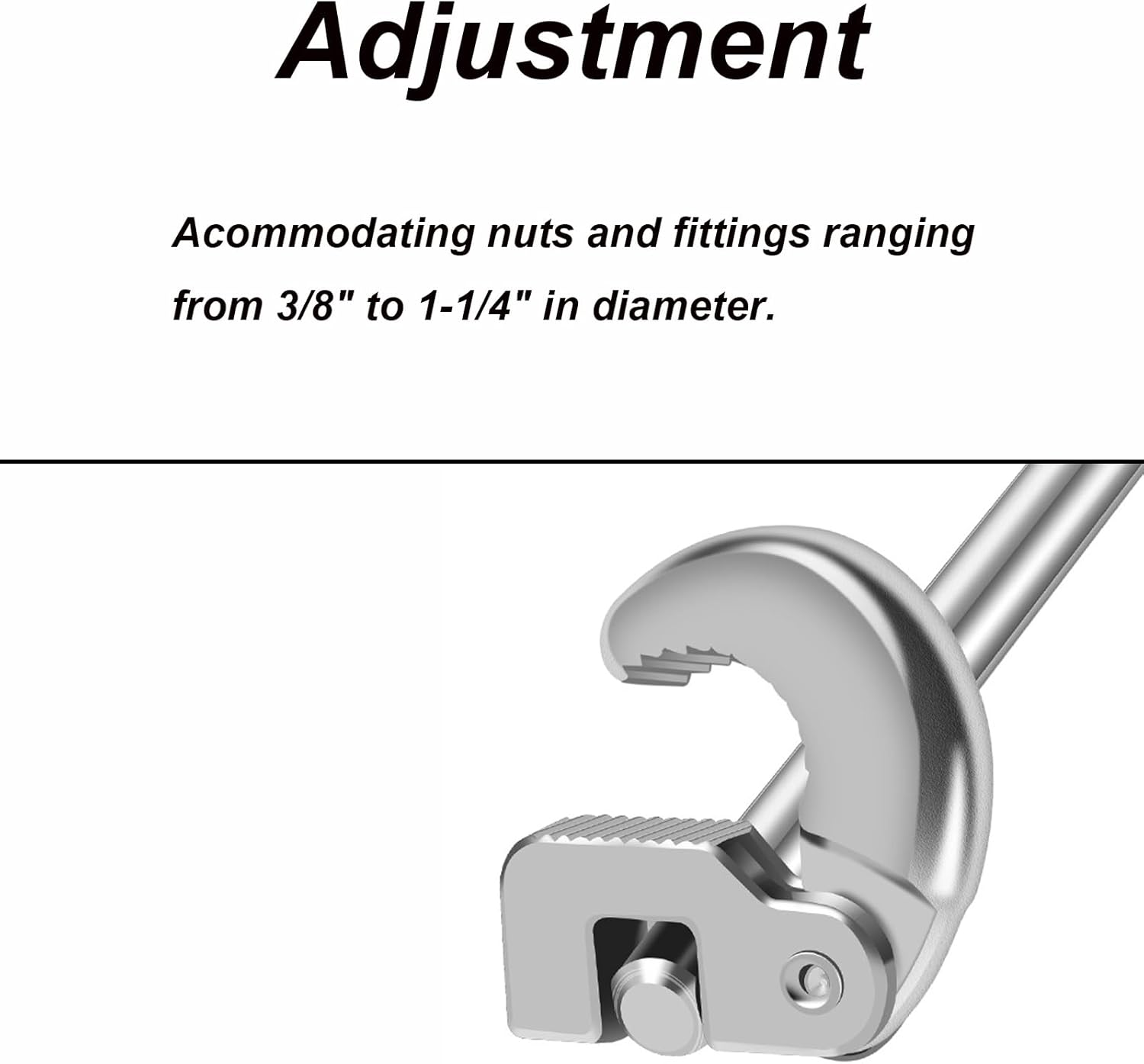 2 Pcs Adjustable Carbon Steel Basin Nut Wrench, 180° Rotating Head Adjustable Pipe Wrench for Bathroom Kitchen Sanitary Sink Plumbing Repair (Silver,Black)