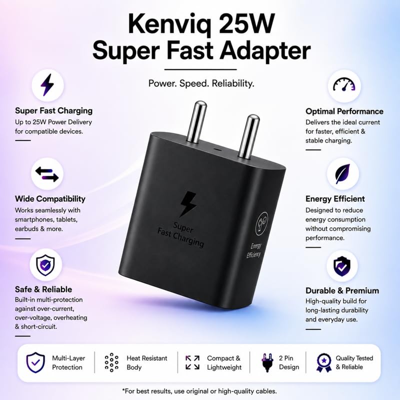 Image of 25W USB C PD Adapter, Fast Charging Type C Wall Adapter Compatible with Samsung Galaxy S25, S24, S23, S22, S21, A56, A55, M56, Z Fold & Flip Series, Black