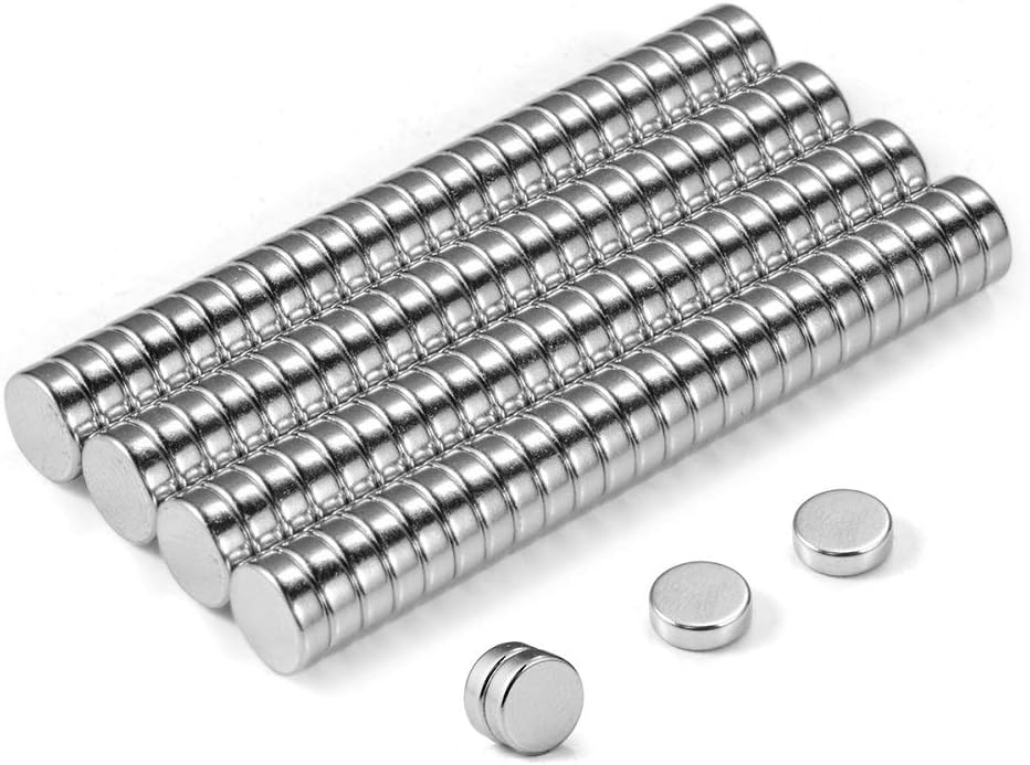 BTLIN Mini Neodymium Magnet, Strong Small Round Magnets for Fridge Whiteboard Magnetic Board Noticeboard Office Crafts 6x2 mm 100Pcs