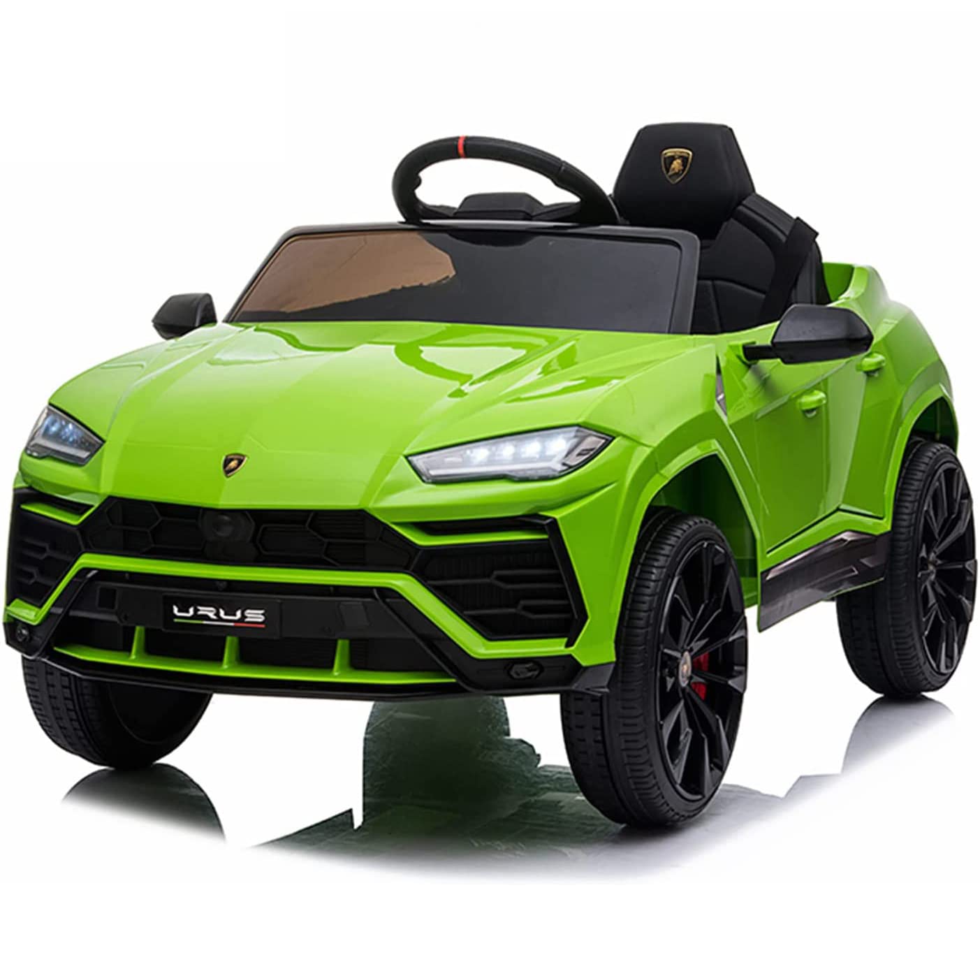 12V Kids Ride On Car Licensed Lamborghini Urus Electric Car for Kids Vehicle Toy/Parent Remote Control, USB Port, AUX, Spring Suspension, Opening Door, LED Light, Green