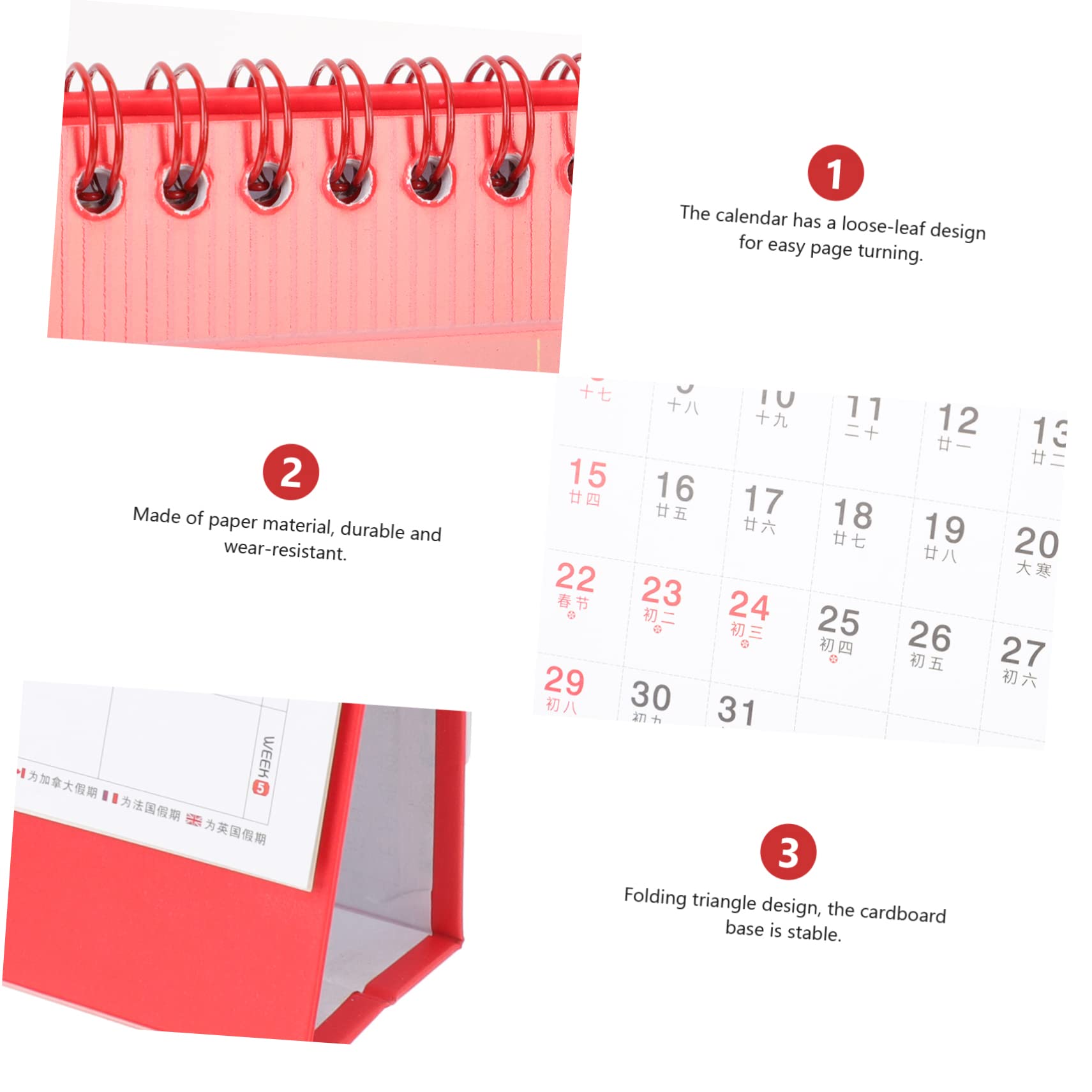 Tofficu 4stücke Tischkalender Im Minimalistischen Design Für Büro Schule Und Zuhause Praktischer Stehkalender Für Persönliche Planung Und Organisation