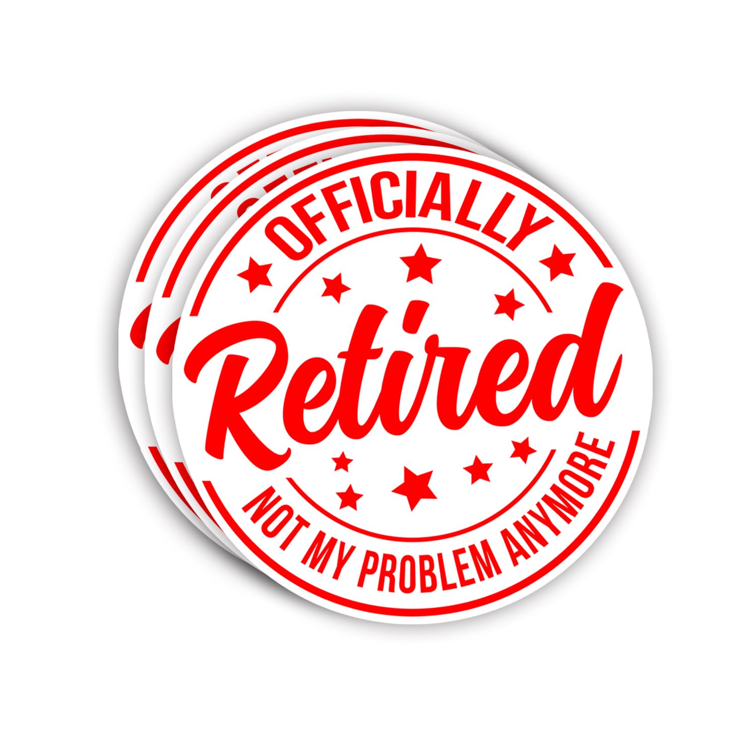 (3pcs) Officially Retired Not My Problem Anymore Sticker Funny Sayings Sarcastic Quotes Retirement Announcements Vinyl Decal for Tumbler Laptop Tablet