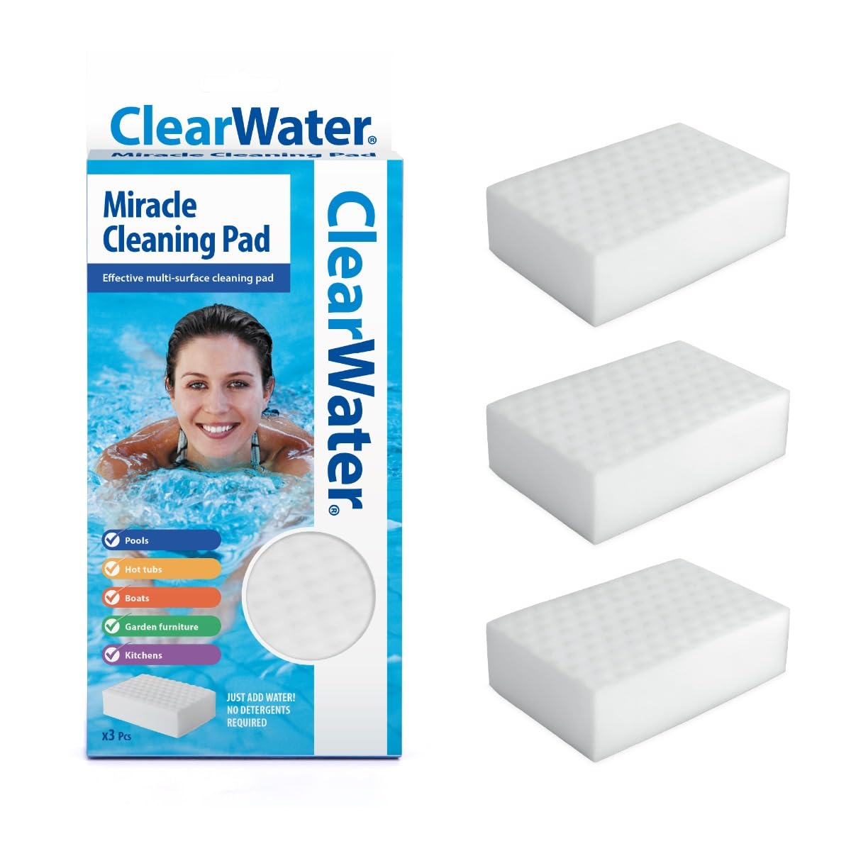 Éponges Clearwater Miracle Pad de nettoyage pour piscine et spa en lot de 3