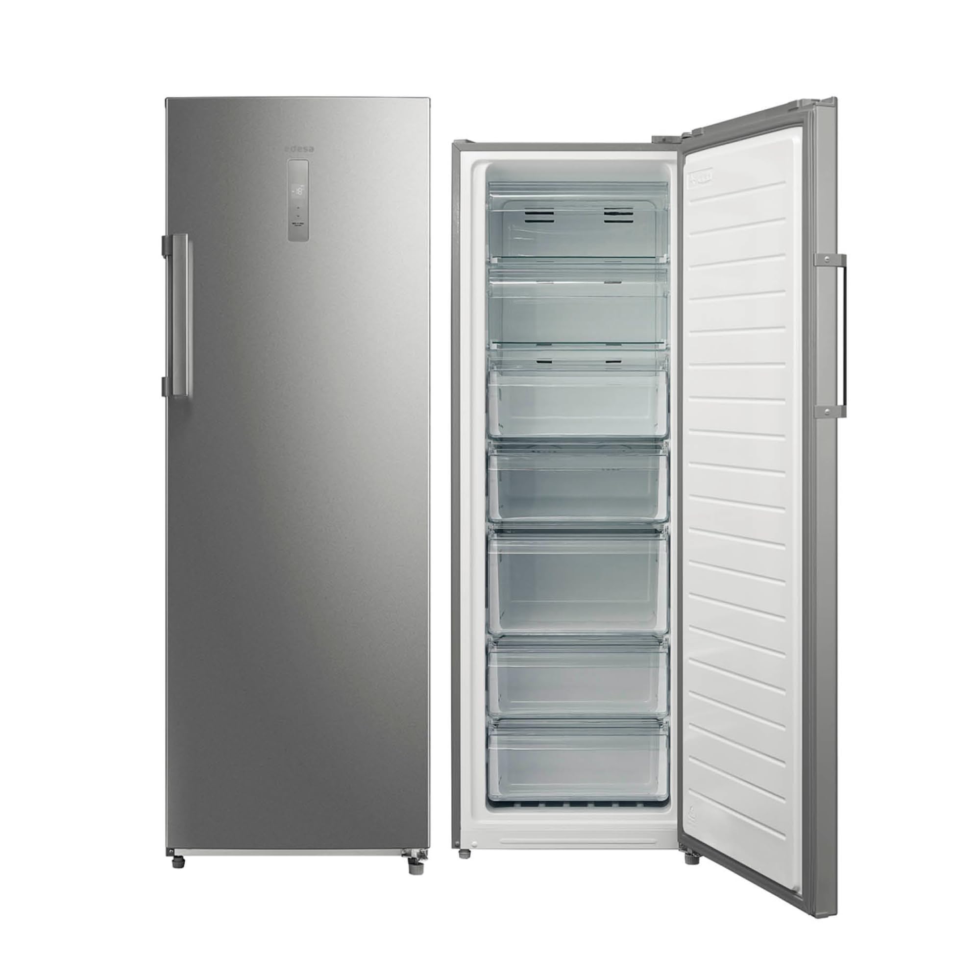 Edesa Congelador EZS-1732 EX/A Total No Frost, Regulación Electrónica de Temperatura, 7 Cajones de Gran Capacidad, Iluminación LED, Control Electrónico, Ancho 63,5 cm, Color Blanco