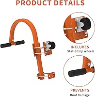 Vista 2 de Ganchos de escalera de techo, estabilizador de escalera de extensión de acero resistente para techo, gancho de techo de escalera con escalera