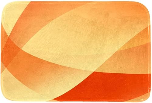 Tapete abstracto amarillo naranja para todas las estaciones, resistente a las manchas y a la decoloración, de perfil bajo, para interiores y