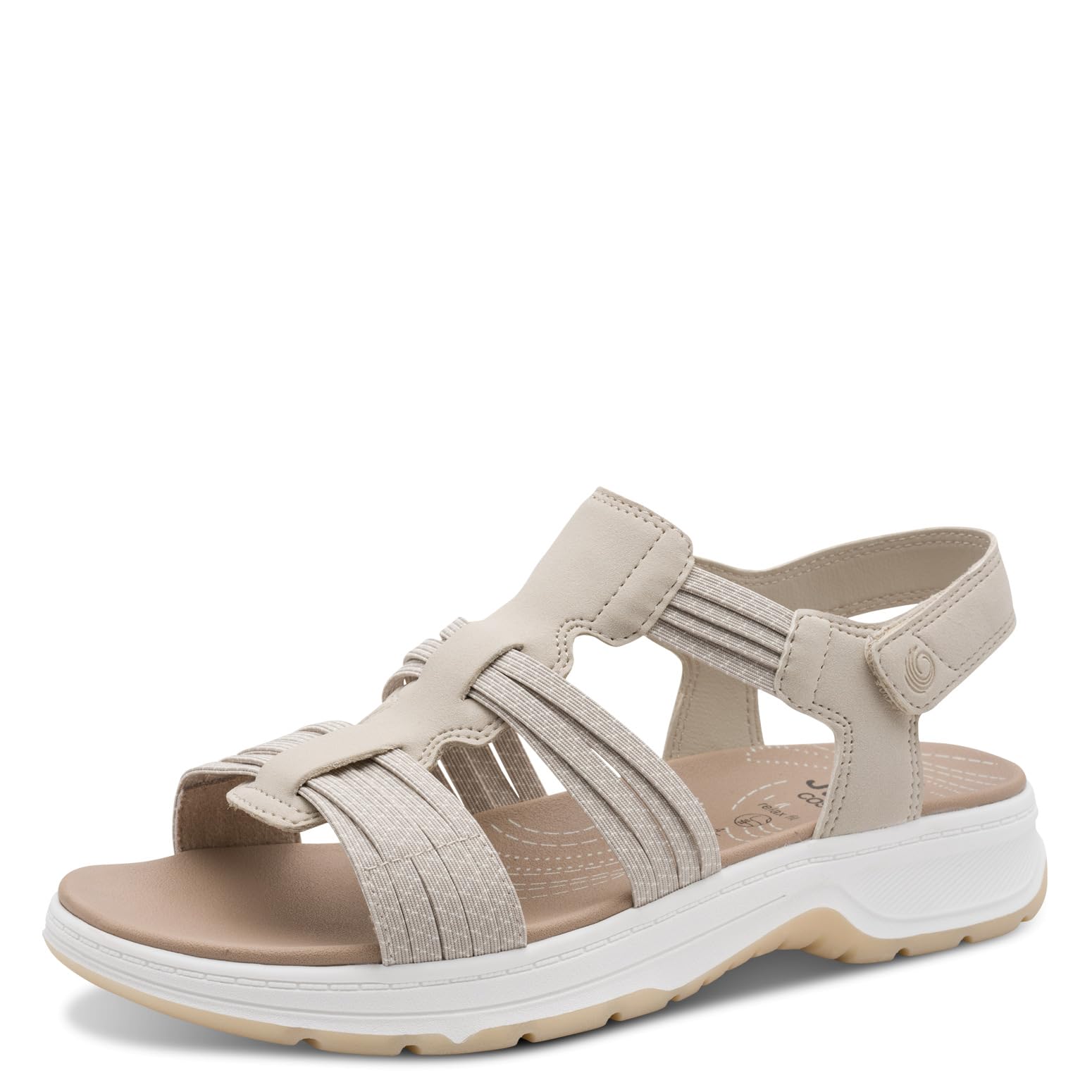 Jana Women's Coshy Sandal Flat 8-28660-46, Beige, 4 UK
