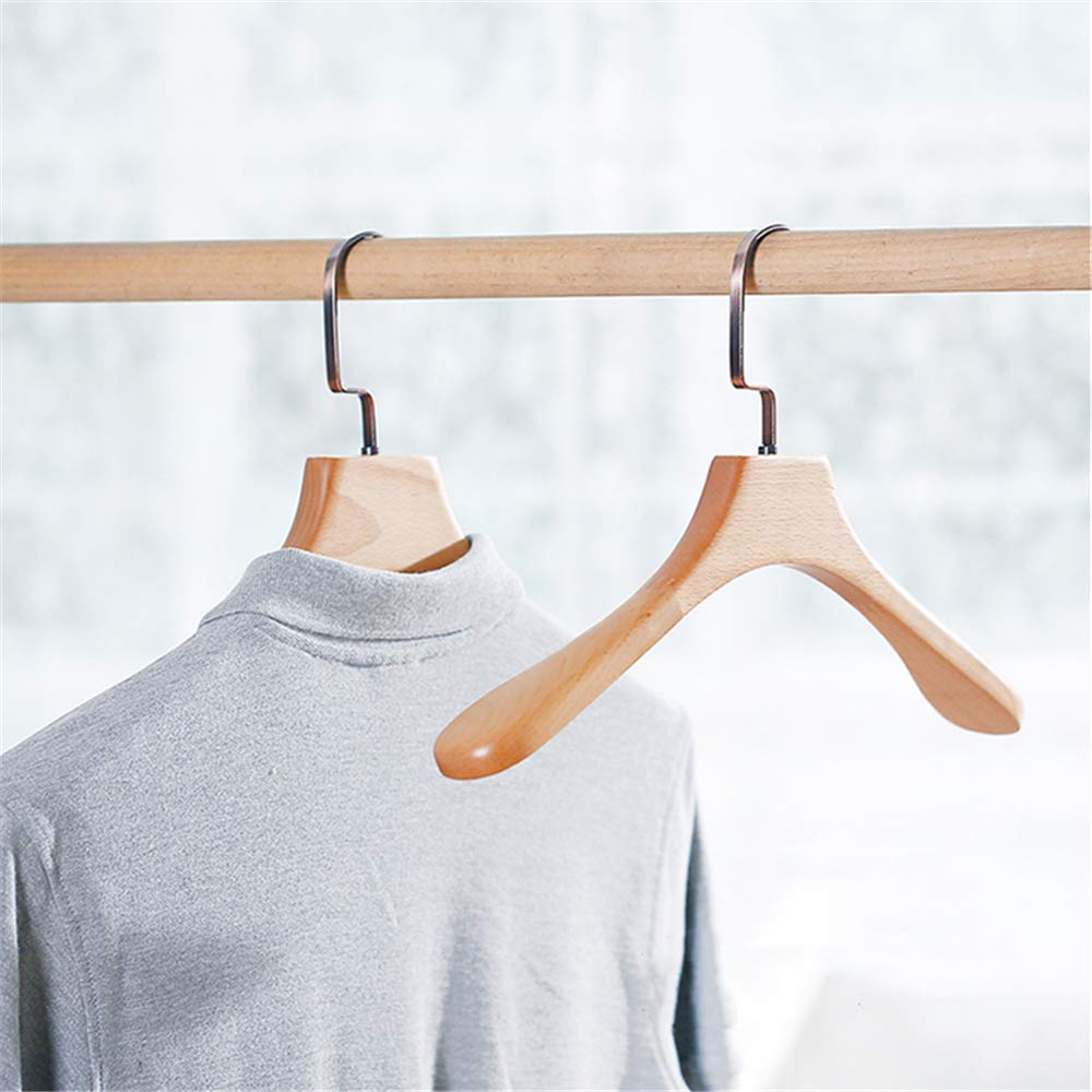 Grucce in legno di faggio premium, grucce for pantaloni con gancio girevole a 360 gradi con 2 clip antiruggine regolabili, for camicie, vestiti o pantaloni, grucce for pantaloni, set di 3/8787(Skirt H