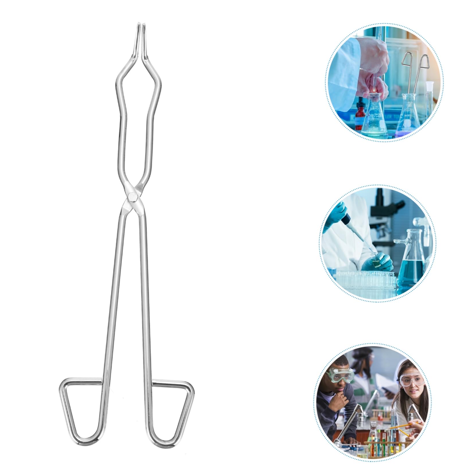 Veemoon Professional Lab Crucible Clip Silver Serving Tongs Forceps Clamp Pliers