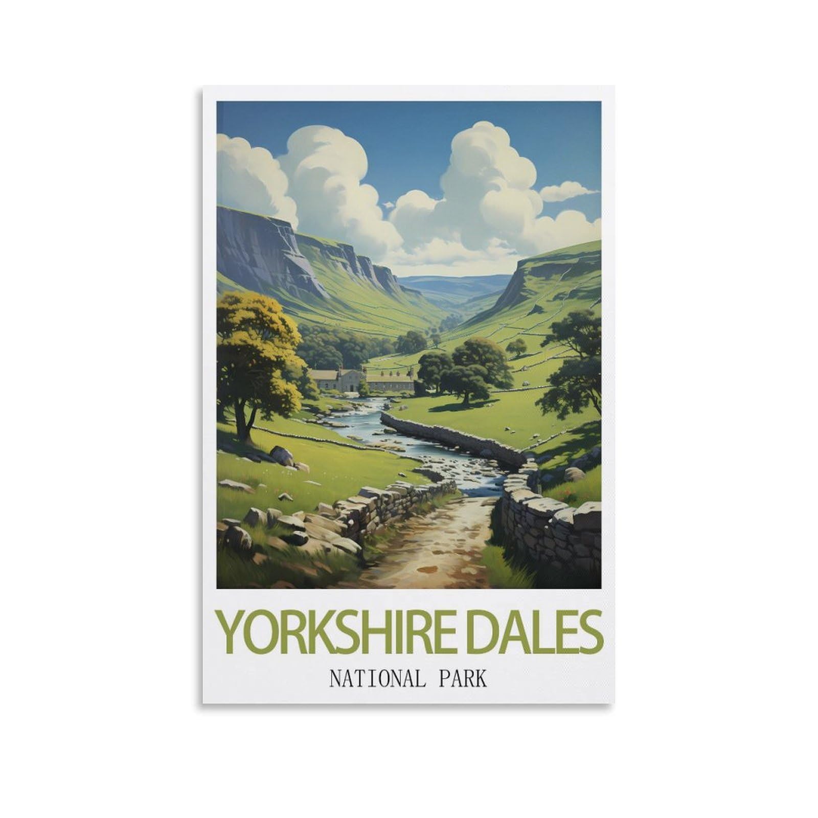 Vintage Metal Tin Signs Yorkshire Dales National Park Art Retro Plaque for Bars Pub Playroom Man Cave Wall Decor 15x30cm