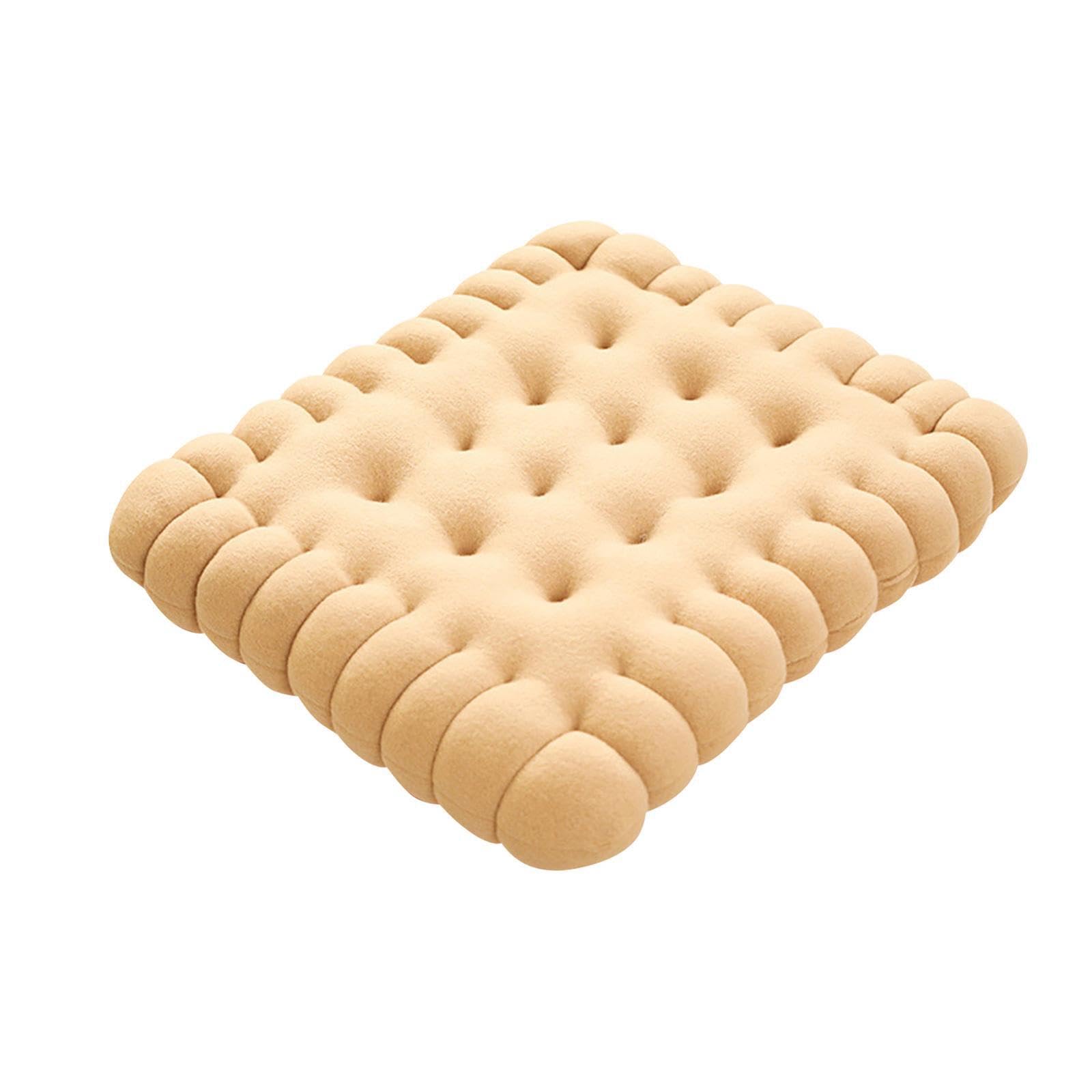 Cojín con Forma de Galleta, Suave y cómodo, Beige, Cuadrado | moderna, ideal para meditar.