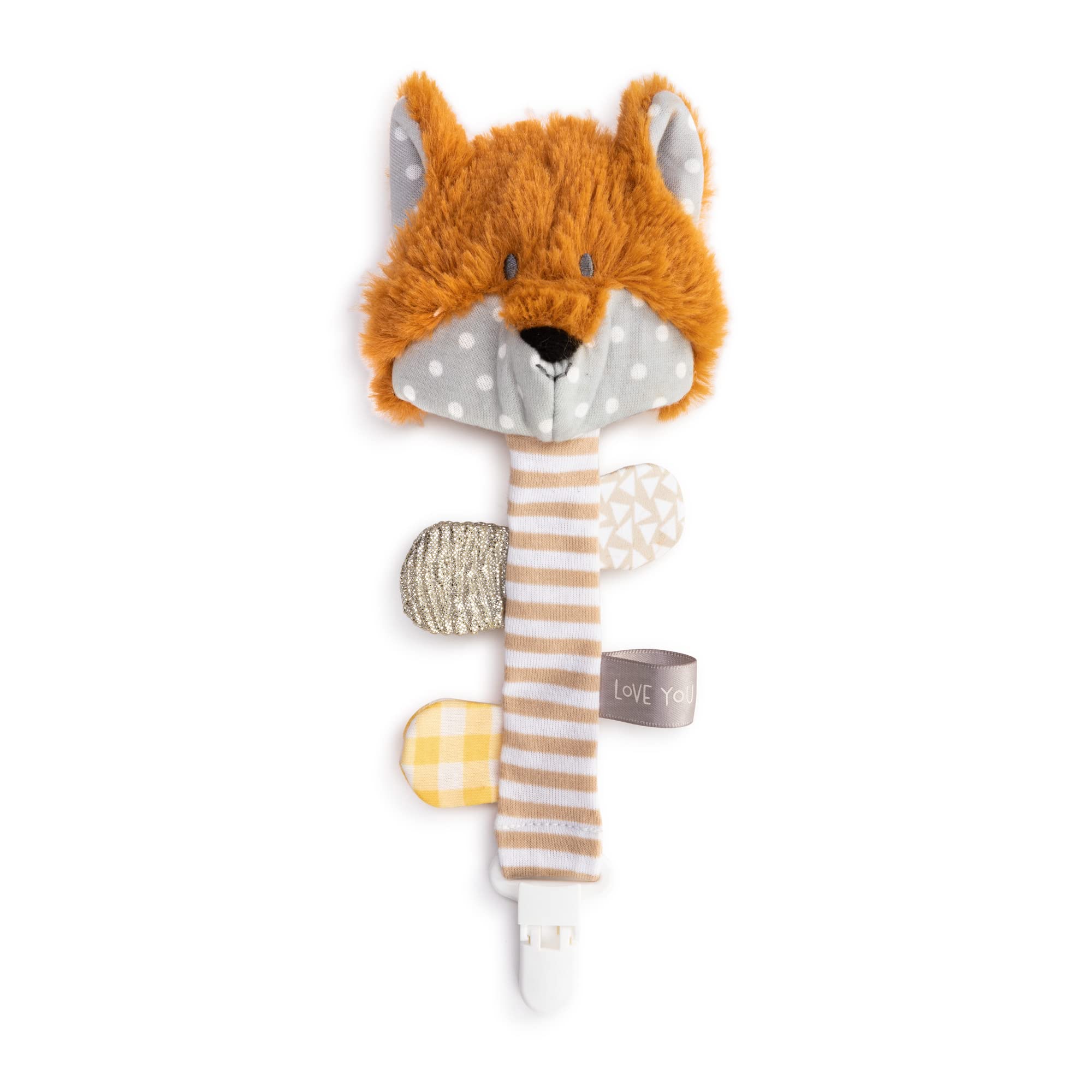 DEMDACO Fox Paci Pocket Pal 9 inch Childrens Plush Stuffed Animal Pacifier Holder and Clip