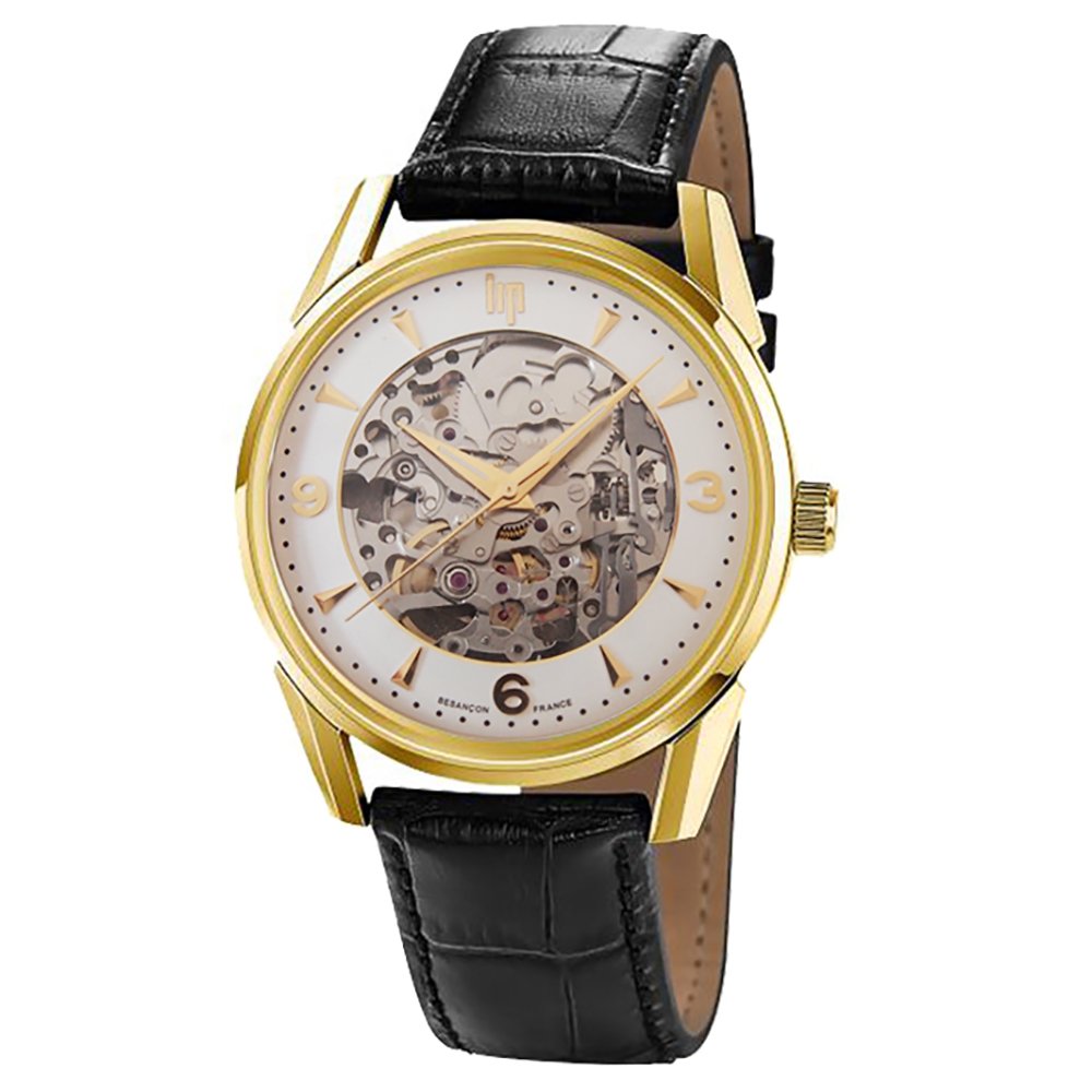 Lip Mens Watch Himalaya 1954 Automatic Black Leather 671249