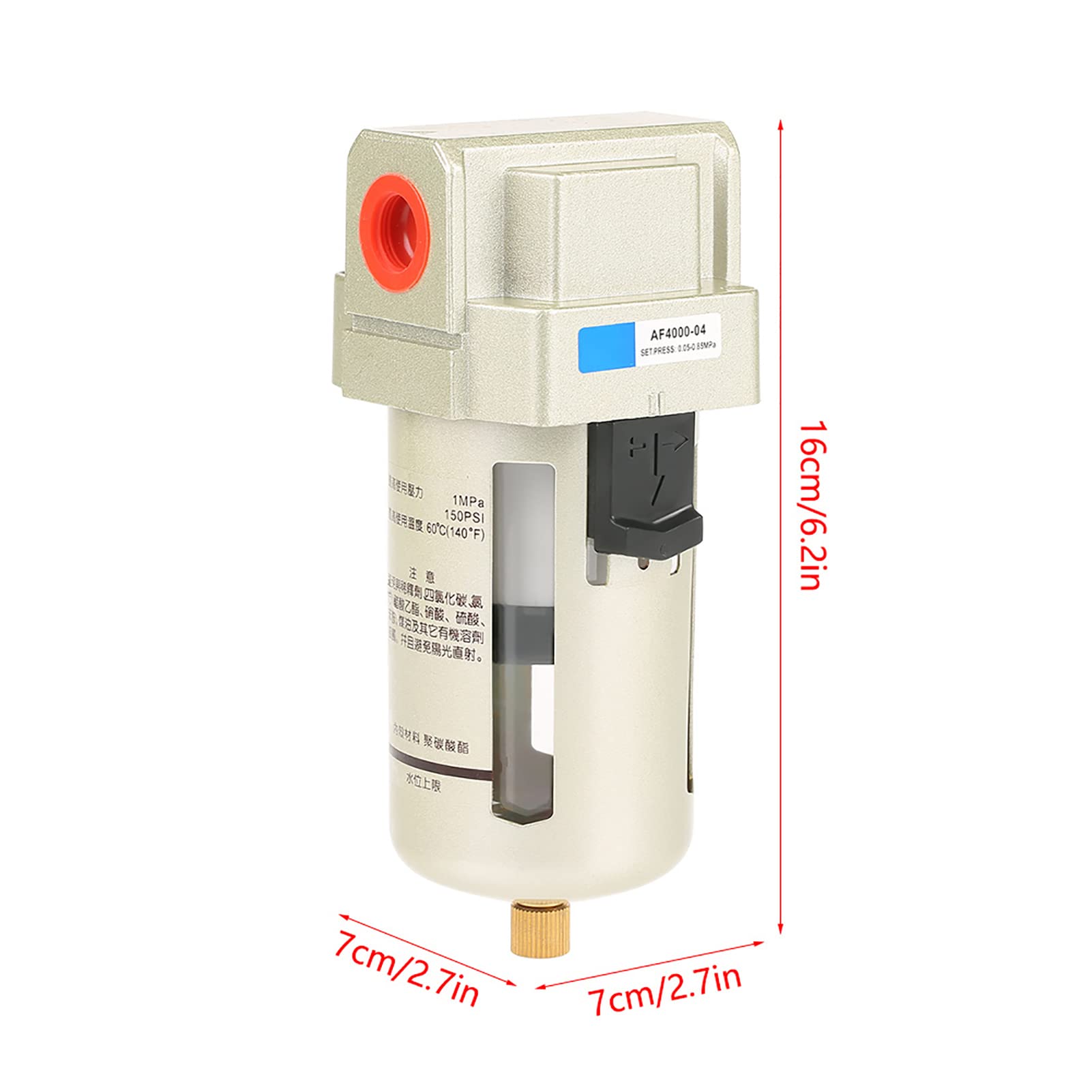 Yctze PCS AF4000-04 PT1 / 2 pour la Filtration Erior et d'impureté dans les Systèmes Compressés