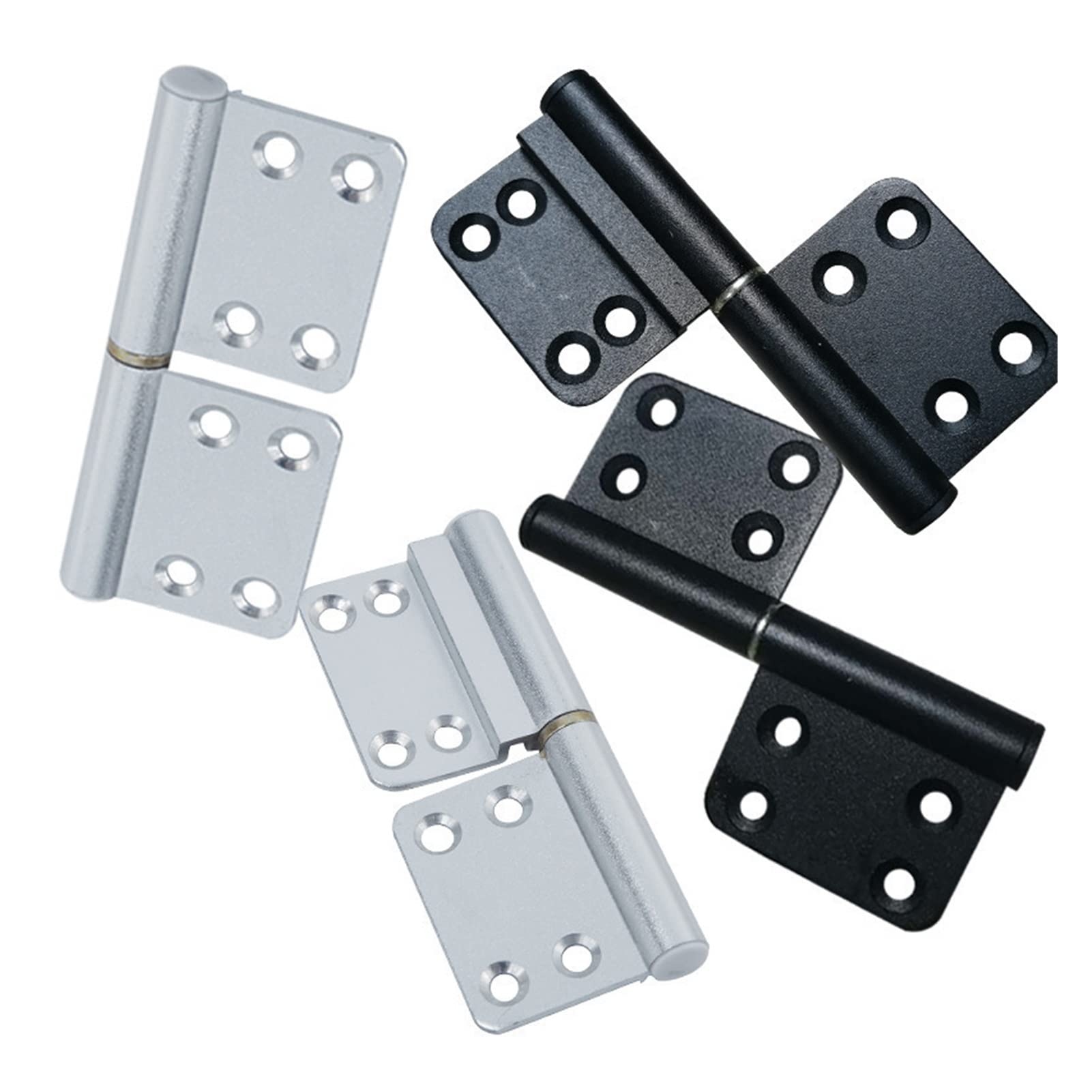 Bisagras 2 uds bisagras for puerta de baño aleación de aluminio armario puerta rodamiento caja Industrial bisagra de amortiguación ajustable herrajes for muebles (Color : Sand Silver)