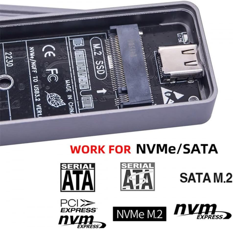 CY Enclosure 20Gbps Type-C USB3.2 USB4 to NVME M-Key M.2 NGFF SATA SSD PCBA 2242 2230mm Adapter RTL9220 Chipset