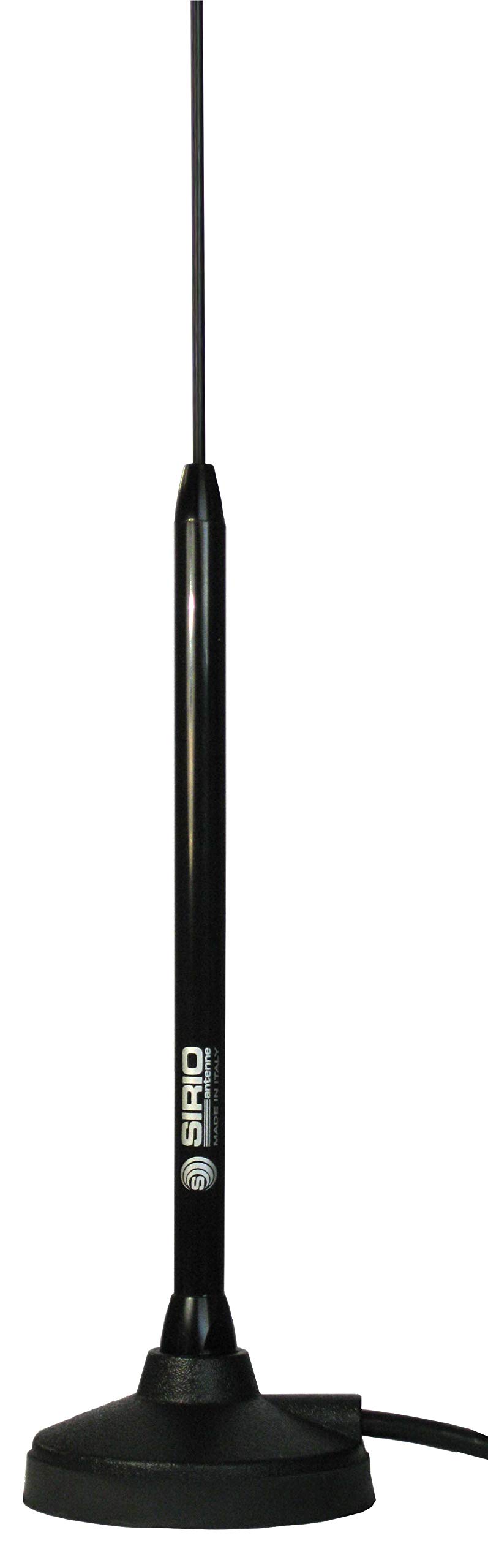 SIRIO antenne CB 50 MAG con base magnetica diam. 70mm, Antenna CB Veicolare, Frequenza 27-27.5MHz, Potenza Massima 30W (CW) Short Time, Altezza 0,49mt, cavo 3mt, connettore UHF (PL259)